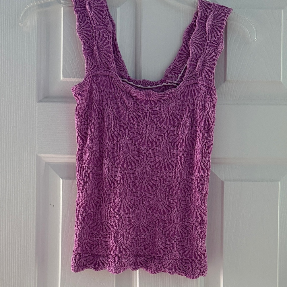 BKE Purple Textured Tank Top